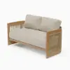 Boheva 4-Piece Outdoor Teak & Rope Weave Sofa Set with Coffee Table for 4