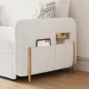 170 cm 2-Seater Warm White Boucle Convertible Sleeper Sofa with Storage & Pillows – Queen