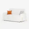 170 cm 2-Seater Warm White Boucle Convertible Sleeper Sofa with Storage & Pillows – Queen