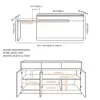 Modern 205 - 285 cm Extendable Sintered Stone Kitchen Island with Doors & Drawers, White – Glossy White