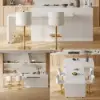 Modern 205 - 285 cm Extendable Sintered Stone Kitchen Island with Doors & Drawers, White – Glossy White