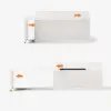 Modern 205 - 285 cm Extendable Sintered Stone Kitchen Island with Doors & Drawers, White – Glossy White