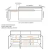 Modern 205 - 270 cm Extendable Sintered Stone Kitchen Island with Doors & Drawers, White – 268cm