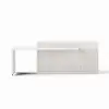 Modern 205 - 270 cm Extendable Sintered Stone Kitchen Island with Doors & Drawers, White – 268cm