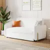 170 cm 2-Seater White Corduroy Convertible Sleeper Sofa with Storage & Pillows – AUD-H2438