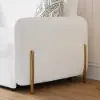 170 cm 2-Seater White Corduroy Convertible Sleeper Sofa with Storage & Pillows – AUD-H2438