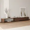 Velar 180 - 290 cm Extendable Fluted TV Stand with Sintered Stone Top & 3 Drawers – Multilayer PlyWood