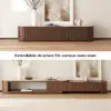 Velar 180 - 290 cm Extendable Fluted TV Stand with Sintered Stone Top & 3 Drawers – Multilayer PlyWood