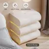 Humply White Faux Leather 3-Drawer LED Nightstand with Charging Station