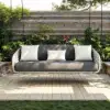 Cocaro Outdoor Rope Weave Aluminium Swing Chair with Cushion in Grey