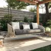 Cocaro Outdoor Rope Weave Aluminium Swing Chair with Cushion in Grey