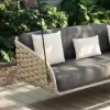 Cocaro Outdoor Rope Weave Aluminium Swing Chair with Cushion in Grey