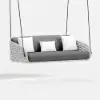 Cocaro Outdoor Rope Weave Aluminium Swing Chair with Cushion in Grey