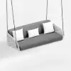 Cocaro Outdoor Rope Weave Aluminium Swing Chair with Cushion in Grey