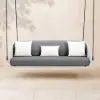 Cocaro Outdoor Rope Weave Aluminium Swing Chair with Cushion in Grey
