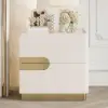 50 cm Smart 2-Drawer Bedside Table with Sintered Stone Top & Charging Station – AUD-H2446