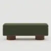Teddy Fabric Fluffy Faux Fur Flip Top Wood Storage Entryway Bench – Green – AUD-H2448