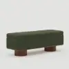 Teddy Fabric Fluffy Faux Fur Flip Top Wood Storage Entryway Bench – Green – AUD-H2448