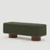 Teddy Fabric Fluffy Faux Fur Flip Top Wood Storage Entryway Bench – Green – AUD-H2448
