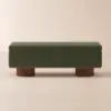 Teddy Fabric Fluffy Faux Fur Flip Top Wood Storage Entryway Bench – Green – AUD-H2448