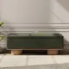 Teddy Fabric Fluffy Faux Fur Flip Top Wood Storage Entryway Bench – Green – AUD-H2449