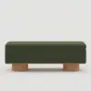 Teddy Fabric Fluffy Faux Fur Flip Top Wood Storage Entryway Bench – Green – AUD-H2449