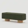 Teddy Fabric Fluffy Faux Fur Flip Top Wood Storage Entryway Bench – Green – AUD-H2449