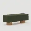 Teddy Fabric Fluffy Faux Fur Flip Top Wood Storage Entryway Bench – Green – AUD-H2449
