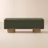 Teddy Fabric Fluffy Faux Fur Flip Top Wood Storage Entryway Bench – Green – AUD-H2449