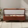 Teddy Fabric Fluffy Faux Fur Flip Top Wood Storage Entryway Bench – Rust