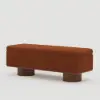 Teddy Fabric Fluffy Faux Fur Flip Top Wood Storage Entryway Bench – Rust