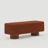 Teddy Fabric Fluffy Faux Fur Flip Top Wood Storage Entryway Bench – Rust