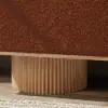 Picture of Teddy Fabric Fluffy Faux Fur Flip Top Wood Storage Bench – Rust