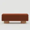 Picture of Teddy Fabric Fluffy Faux Fur Flip Top Wood Storage Bench – Rust