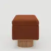 Picture of Teddy Fabric Fluffy Faux Fur Flip Top Wood Storage Bench – Rust
