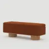 Picture of Teddy Fabric Fluffy Faux Fur Flip Top Wood Storage Bench – Rust