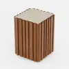 Aura Ash Wood Fluted Walnut Side Table with Sintered Stone Top