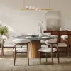 Modern PU Leather Dining Chair with Rubber Wood Legs, 6 Pieces
