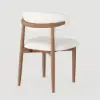 Modern PU Leather Dining Chair with Rubber Wood Legs, 6 Pieces