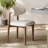 Modern PU Leather Dining Chair with Rubber Wood Legs, 8 Pieces