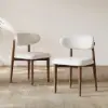 Modern PU Leather Dining Chair with Rubber Wood Legs, 8 Pieces