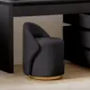 Leather Round Dressing Table Stool with Back Accent Chair – AUD-H2458