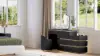 Leather Round Dressing Table Stool with Back Accent Chair – AUD-H2458