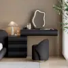 Leather Round Dressing Table Stool with Back Accent Chair – AUD-H2458