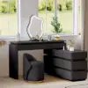 Leather Round Dressing Table Stool with Back Accent Chair – AUD-H2458