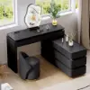 Leather Round Dressing Table Stool with Back Accent Chair – AUD-H2458