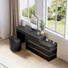 Leather Round Dressing Table Stool with Back Accent Chair – AUD-H2458