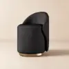 Leather Round Dressing Table Stool with Back Accent Chair – AUD-H2458