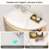 Modern 91 cm Corner Floating Single Bathroom Vanity with Sink, LED Light, Storage – Natural