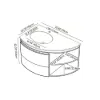 Modern 91 cm Corner Floating Single Bathroom Vanity with Sink, LED Light, Storage – Natural